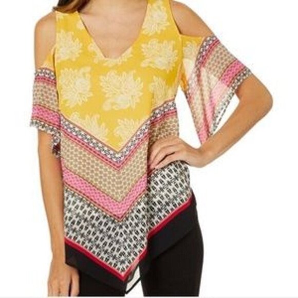 Daniel Rainn DR2 Cold Shoulder Blouse Top - NEW - Picture 1 of 9